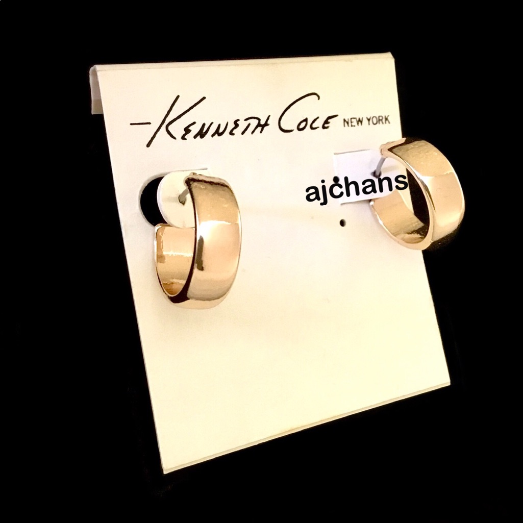 Kenneth Cole Gold Tone Hoop Earrings